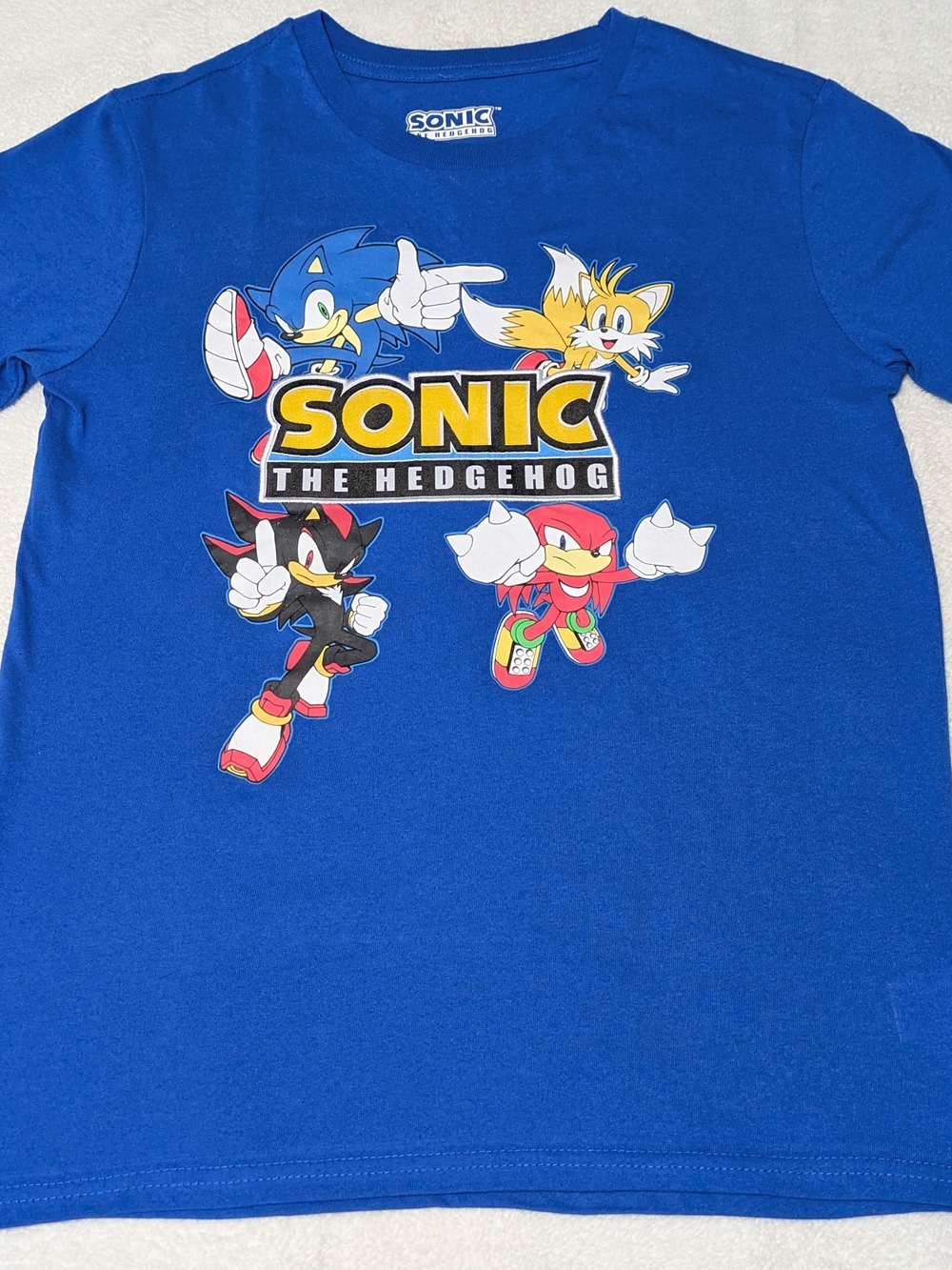 Sonic The Hedgehog Blue Tee Youth XL 18/20 Runs Small Slim Fit 12/14 Sega Shirt
